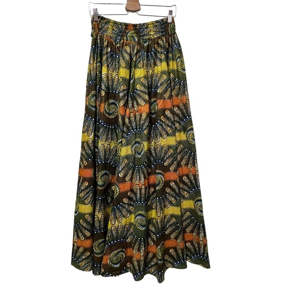 Rainbow Ethnic Print Wraparound Maxi Skirt - Picture 2 of 5